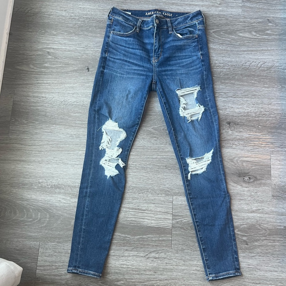 AE Next Level Stretch- Dark, High Rise Skinny Jeans/Jeggings
